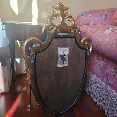 Regency Style Shield Shaped Carved Wood Mirror (SR-KL)
