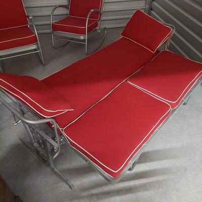 Vintage Aluminum Sleeper Glider and Patio Chairs Set (BR-BBL)