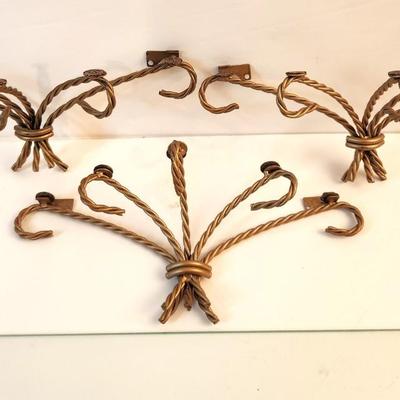 Lot #61  Three Vintage Wall Shelves - Brass and Glass