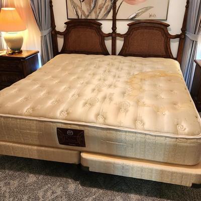 Lot #63 Sterns & Foster King Bed - Caned Headboard
