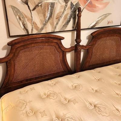 Lot #63 Sterns & Foster King Bed - Caned Headboard