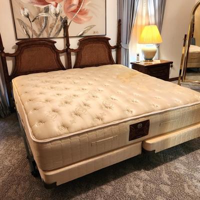 Lot #63 Sterns & Foster King Bed - Caned Headboard
