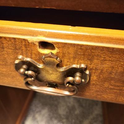 Lot #73  Vintage Kneehole Desk - 9 drawers