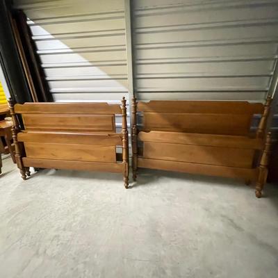Two Full Size Walnut Beds by Davis Cabinet Co  (FL-SS)