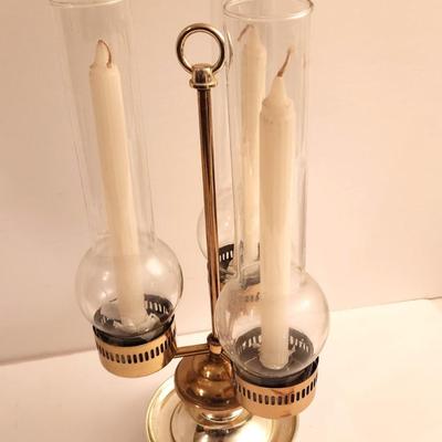 Lot #75  Vintage Brass finish 3-arm Candelabra