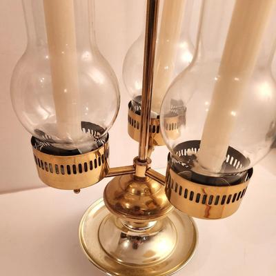 Lot #75  Vintage Brass finish 3-arm Candelabra