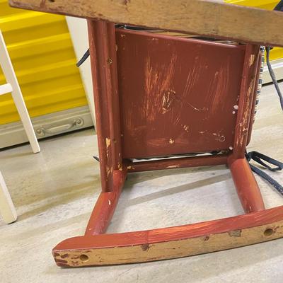 Vintage Painted Tea Table and Child Rocker (BL-SS)