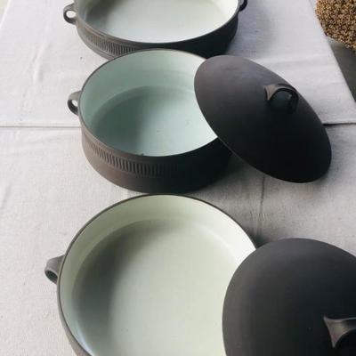 DANSK FLUTED FLAME CASSEROLES