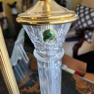 Waterford Crystal Lamp w Original Shade Desktop or Table 25" tall