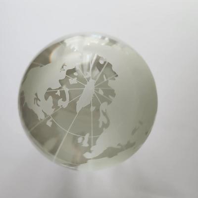 Solid Glass etched Spinning Globe with  Ronald Reagan Quote