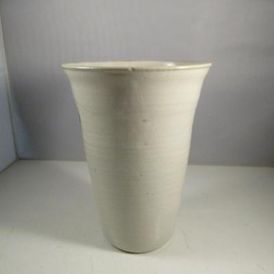 Reticulated Pottery Vase with Iris Design- Approx 9