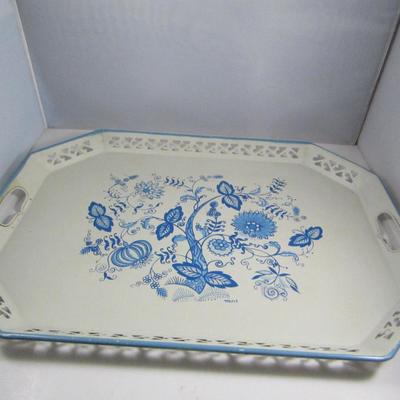 Hand Painted Metal Serving Tray- Social Supper Brand- Approx 22
