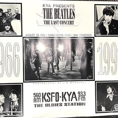 47.  THE BEATLES THE LAST CONCERT KSFD*KYA RADIO PHOTOS BY JIM MARSHALL 1991 POSTER