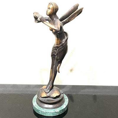 49.  ART NUVEAU CAST METAL FAIRY SCULPTURE