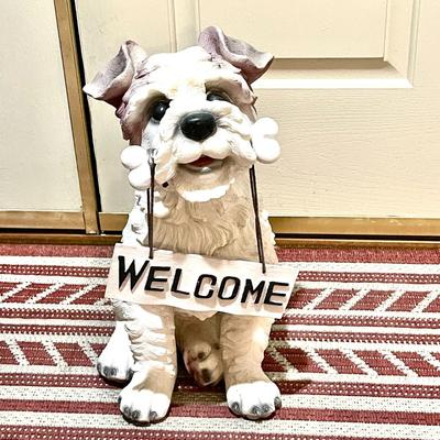 50.  RESIN DOG DOOR GREETER WELCOME