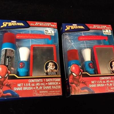 2 NEW SPIDER-MAN BATH TIME PLAY SHAVE SETS