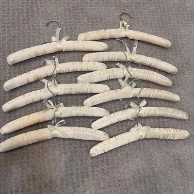 544 Lot of 12 White Satin Padded Hangers
