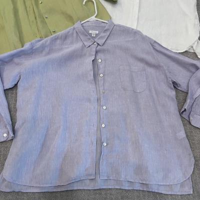 563 Set of Three J.Jill Button Up Linen Tops