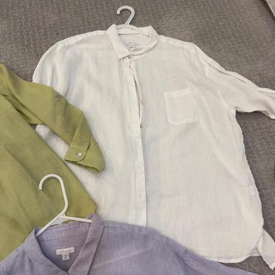 563 Set of Three J.Jill Button Up Linen Tops