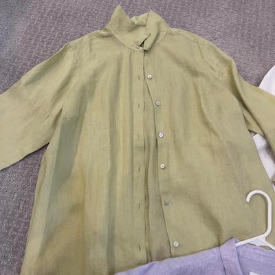 563 Set of Three J.Jill Button Up Linen Tops