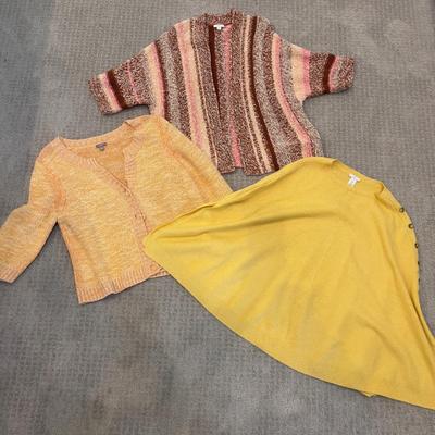 564 J.Jill Set of Three Sweaters, Caplet, Cardigans