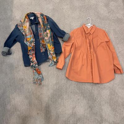 575 Coldwater Creek Denim Jacket with Button up Blouse