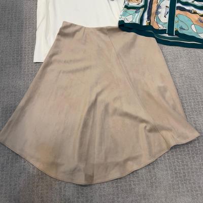 586 Marella Nautical Style Jacket with Suede Calvin Klein Skirt