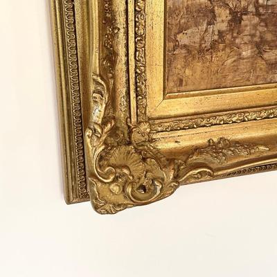 X-Large Gold Gilded Framed Original ~ Pictures Due No Justice For This Piece