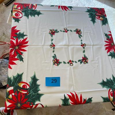 Vintage Christmas Table Cloth