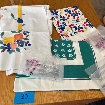 3 Vintage table cloths