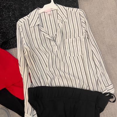 598 Ava + Viv Sparkle Sweater and Pants with Capelet Wrap