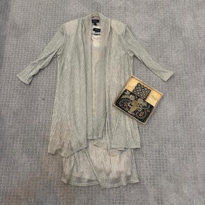 608 R M Richards Evening Dress with Vintage Zardosi Clutch