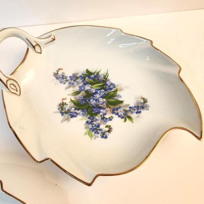 Lot #31  Two pieces of Antique German porcelain - Forget me Nots