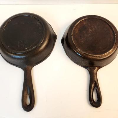 Lot #37  Lot of Two Vintage Cast Iron Skillets