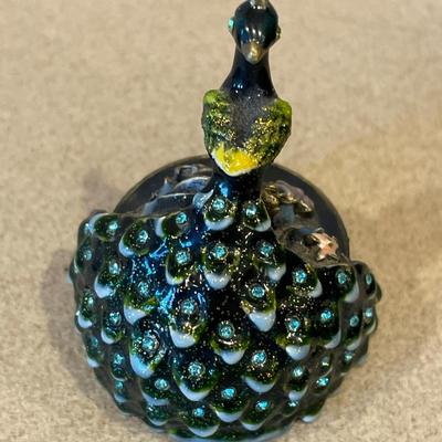 Pewter peacock trinket box