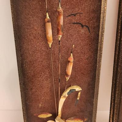 Lot #49  Pair of Mid Century Modern Brass/copper Wall Plaques