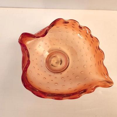 Lot #50D  Lovely Murano Style Controlled bubble Art Glass