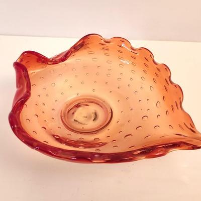 Lot #50D  Lovely Murano Style Controlled bubble Art Glass