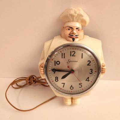 Lot #52  Vintage Sessions "Chef" Kitchen Clock - works