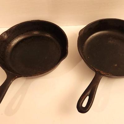Lot #56  Lot of 2 vintage cast iron skillets