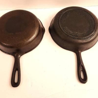 Lot #56  Lot of 2 vintage cast iron skillets