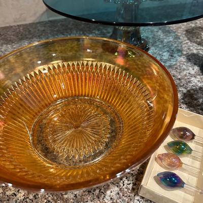 carnival and colorful glassware lot