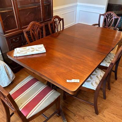 mahogany dining table and chairs