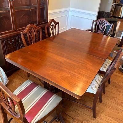 mahogany dining table and chairs