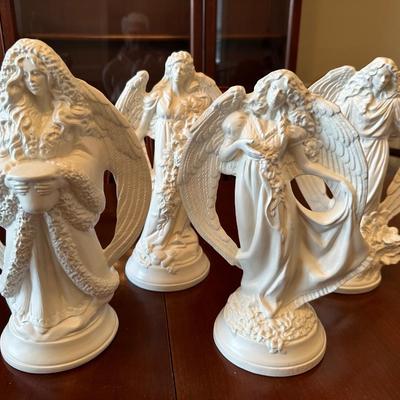 4 local artist signed angel statues
