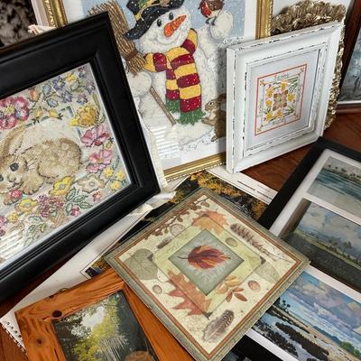 picture frame, framed small art lot 