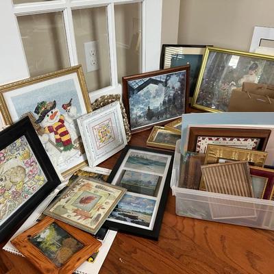 picture frame, framed small art lot 