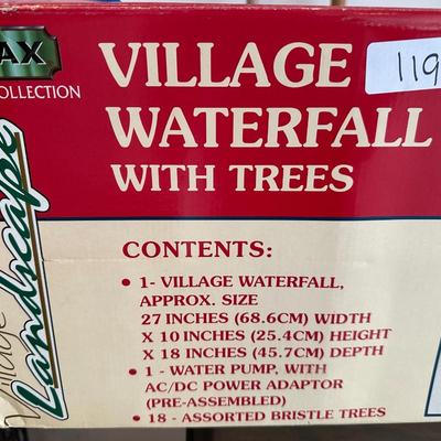 lemax village waterfall w/ trees 