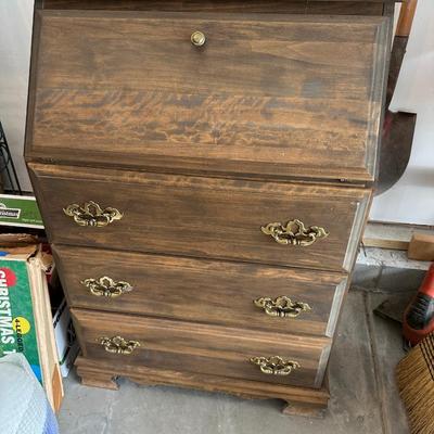 vintage drop front secretary 