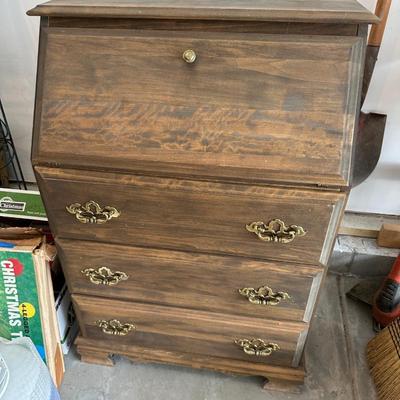 vintage drop front secretary 